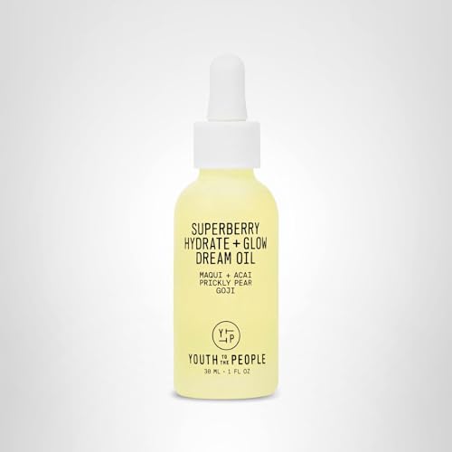 Youth To The People Superberry Hydrate + Glow Dream Face Oil - Revives Dull + Dry Skin, Boosts Radiance, Hydrating, Ultra-Lightweight Formula, Vitamin C, Squalane, Omega Oils, Vegan - 1 fl oz
