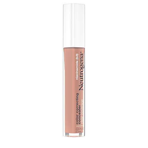 Neutrogena Clear Coverage Color Correcting Concealer Makeup, Lightweight Concealer with Niacinamide for Dark Spots, Oil-, Fragrance-, Paraben- & Phthalate-Free, Peach, 0.24 fl. oz