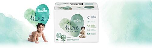 Diapers Size 3, 60 Count - Pampers Pure Protection Disposable Baby Diapers, Hypoallergenic and Unscented Protection, Super Pack (Old Version)