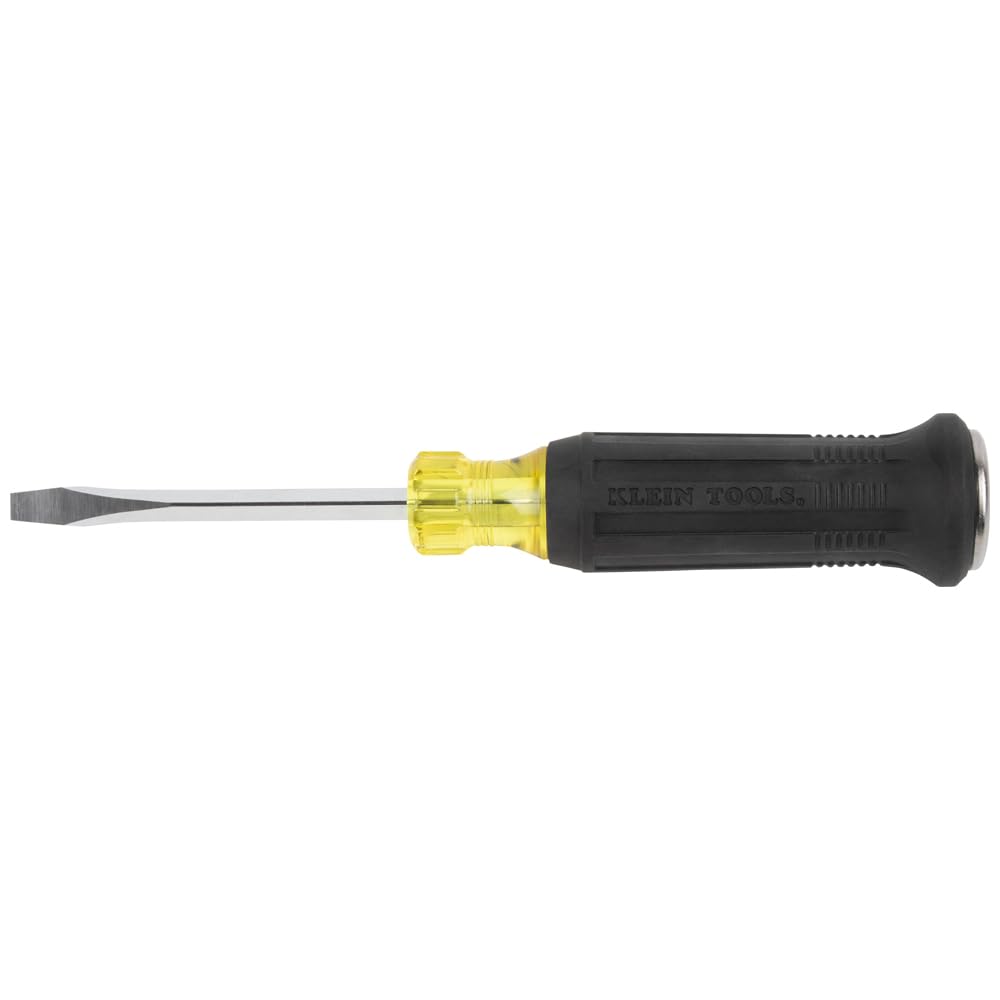 Klein Tools 85442DD Screwdriver Set, Demolition Screwdriver, 1/4-Inch and 5/16-Inch Keystone Tips with Plated Metal Strike Cap, 2-Piece