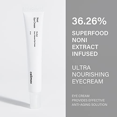 celimax Real Noni Eye Cream | with Noni Extract & Bakuchiol (Retinol), For Wrinkle, Crows Feet & Under Eye, Dark Circles, Hydrating, Sensitive For Skin, 20ml