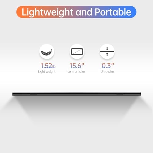 15.6inch Portable Monitor,1080P USB-C HDMI Second External Monitor for Laptop,PC,Mac Phone,PS,Xbox,Swich,IPS Ultra-Thin Zero Frame Gaming Display/Premium Smart Cover