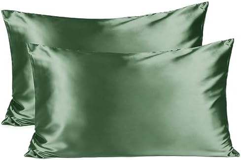 Yanibest Satin Pillowcase, Silk Pillow Cases for Hair and Skin with Zipper, Queen Pillow Cases Set of 2 for 20"x30", Exquisite Packaging for Women Men