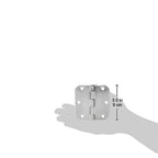 Amazon Basics Rounded Interior Door Hinges with Screws, 3.5" x 3.5", Satin Nickel, Curved Corners, 18-Pack