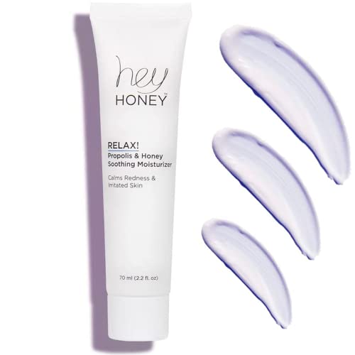 Hey Honey Skincare Relax, Fast Acting Rosacea Treatment & Redness Relief - Dermatologically Tested Calming Moisturizer For Sensitive Skin Oil- Free with Honey & Propolis Anti-Aging Benefits | 2.2 Oz