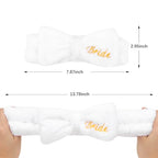 Semato Bachelorette Party Favor Set Bride Spa Headband Bride Headband and Bridesmaid Headband Skincare Headbands for Women Cute Bow Head Bands Party Supplies (1 bride+ 7 black)