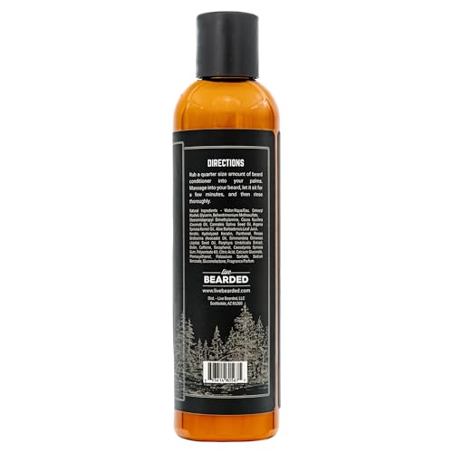 Live Bearded Beard Conditioner, 8 fl oz - Strengthens and Softens Facial Hair - Made in the USA - All-Natural Ingredients with Biotin, Caffeine | Executive Scent - Cedar, Vanilla