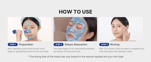 medicube Zero Pore Blackhead Mud Facial Mask - Skin Cooling & Pore Tightening - 3 Minute Quick Dry Formula with AHA, BHA, PHA, and Pore-Purifying Clay - Korean Mud Mask 3.52 oz