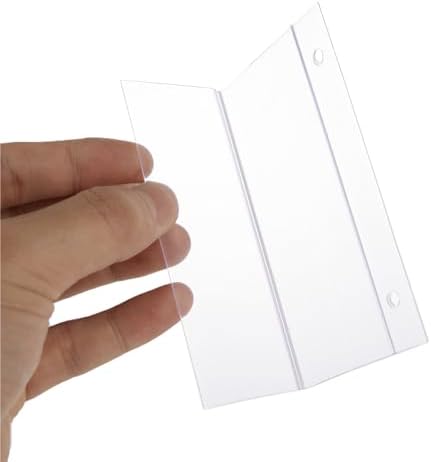 Acrux7 100 PCS Plastic Wire Shelf Label Holders 4" x 2.2" Basket Label Clips with Double Snap Lock Closure, Clear Wire Rack Label Holder Price Tag Holder for Market, Retail Shop, Pantry
