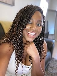 8 Packs Curly Boho Braids Faux Locs Crochet Hair, 18 Inch Goddess Locs Crochet Hair, Hippie Locs, Hair Extensions (18 Inch, 8 Packs, 4#)
