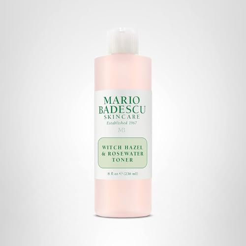 Mario Badescu Witch Hazel & Rosewater Toner for All Skin Types |Alcohol Free Facial Toner that Clarifies and Rejuvenates |Formulated with Witch Hazel & Rose Extract| 8 FL OZ