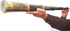 Rare Brass Telescope Spyglass - East India Company 1818 Tracker Vintage Pirate Spyglass Scope Antique Large Handstitched Leather Gift Box (BT-EIC17)