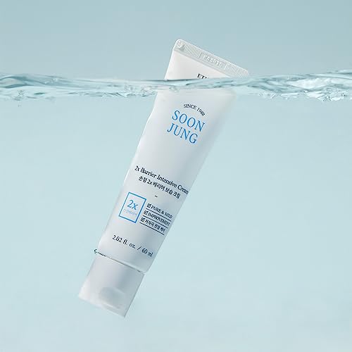 ETUDE SoonJung 2x Barrier Intensive Cream 60ml (21AD) | Hypoallergenic Shea Butter Hydrating Facial Cream for Sensitive Skin, Water-oil Balance & Panthenol for Damaged Skin | Korean Skin Care