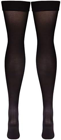 Truform Women's Compression Stockings, 20-30 mmHg, Thigh High Length, Closed Toe, Opaque, Black, X-Large