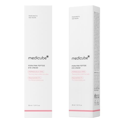 medicube Salmon DNA PDRN Pink Peptide Eye Serum with Niacinamide and 99% Purity Retinol for Uneven Skin Tone, Korean Skin Care 1.01fl.oz