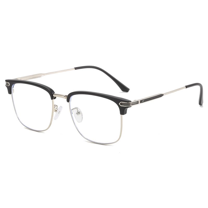 HOKETOP Blue Light Blocking Glasses for Men Anti-Fatigue Computer Monitor Gaming Glasses Prevent Headaches Glasses, Arrow Silver/Black