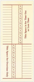 Adams Time Cards, Weekly, 2-Sided, Overtime Format, 3-3/8" x 8-1/4", Manila, Green/Red Print, 200-Count (9660-200)
