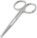 Rounded Stainless Steel Facial Hair Scissors/Safety Scissor for - Nose, Eyebrows, Facial Hair, Eyelashes, Moustache, Beard Trimming, Baby Nail.