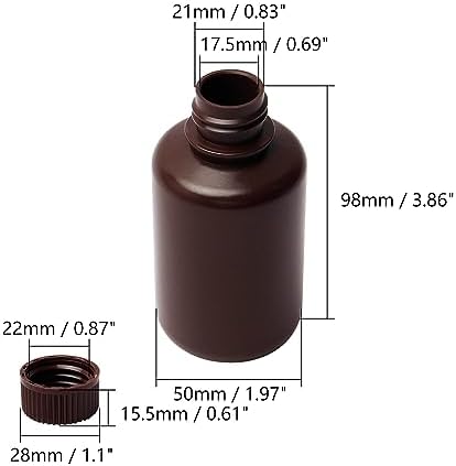 Othmro 8Pcs 4.3oz Plastic Containers Lab Chemical Reagent Bottles 125ml Small Mouth Liquid Solid Storage Bottles Round Sample Storage Containers Sealing Bottles with Cap for Food Stores Brown