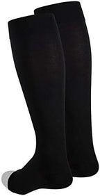 NuVein Medical Compression Stockings, 20-30 mmHg Support for Women & Men, Knee Length, Open Toe, Black, Large