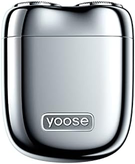 Mini Shaver On-The-Go, Portable Alloy Electric Shaver for Men, Cordless Travel Shaver, Dry Shave, USB-C Rechargeable Electric Razor, IPX7 Waterproof, Easy Cleaning, Battery Indicator, Silver