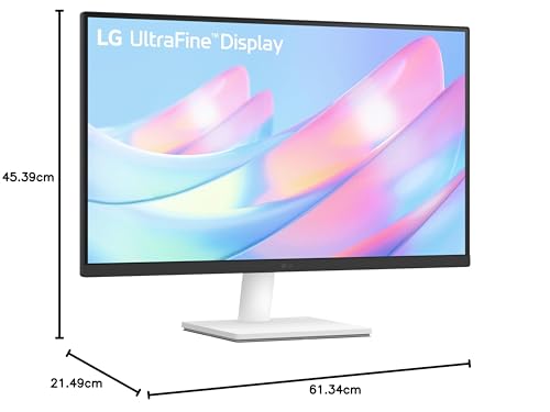 LG 27US500-W Ultrafine Monitor 27-Inch 4K UHD (3840x2160) HDR10 IPS Borderless Design Reader Mode Flicker Safe Switch App HDMI DisplayPort - White