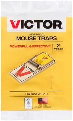 Victor Mouse Traps M035-12, Plastic Pedal, Sustainably Sourced FSC Wood, Wooden Mouse Traps, 12 Pack