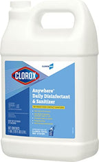 CloroxPro Anywhere Daily Disinfectant and Sanitizer, No-Rinse Food Contact Sanitizer, Refill, 128 Fluid Ounces