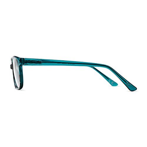 Foster Grant Sofia Vergara x Women's Alicia Reading Glasses Rectangular, Crystal Teal, 50 mm + 2.5