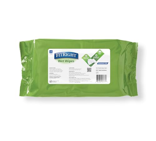 FitRight Personal Cleansing Wipes with Aloe (8x10 inch) | 600 Pieces Moisturizing Body Wipes for Adults Bathing and Incontinence Cleaning | Unscented Cloth Adult Wipes for Elderly Care