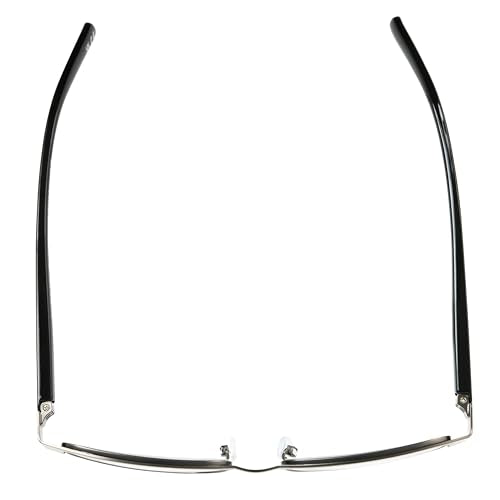 Foster Grant Men's Leo Square Reading Glasses, Gunmetal/Transparent, 59 mm + 2