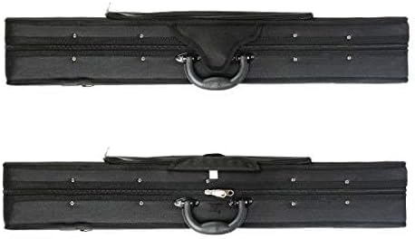 FINO 4/4 Full Size Violin Case Professional Oblong Violin Hard Case with Built-in Hygrometer,Super Lightweight Portable Carrying Bag Slip-On Cover with Backpack Straps,Black