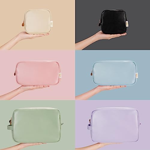 Wandering Nature Makeup Bag for Purse Cosmetic Bags for Women Make Up Organizer Travel Pouch Pencil Case with Slip-in Pockets Vegan Leather,Patent Pending