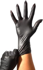 Colortrak Black Vinyl Gloves, Disposable Latex-Free & Powder-Free Hair Color Gloves for Chemical Processing & Salon Services, 1000 Count (10 Boxes), Large