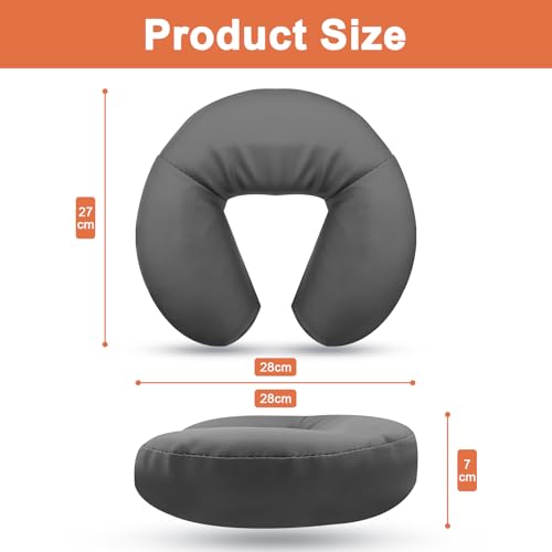 HOINCO Massage Face Cradle Cushion，Universal Headrest Face Rest Neck Head Cushion for Massage Chairs Spa Bed.(Grey)