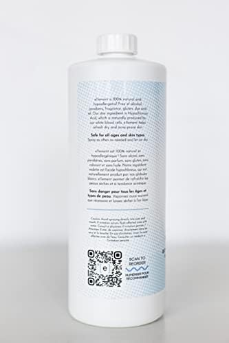 Hypochlorous Acid Spray - 1 L Refill – Acne Prone Skin – Eczema - Tattoo Aftercare – Piercing Aftercare – Saline Toner – Facial Cleanser – Lash Cleanser - All Natural Face and Skin Spray - e11ement