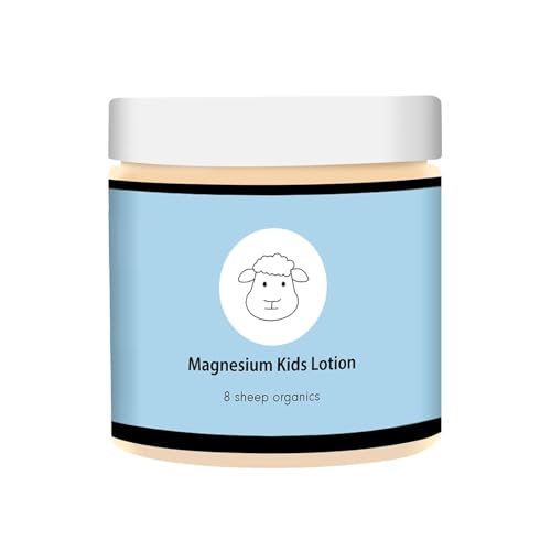 8 Sheep Organics Magnesium Lotion for Kids,Magnesium Lotion for Sleep,Topical Magnesium Cream Helps Kids Stay Calm at Bedtime and During The Night（4 oz）