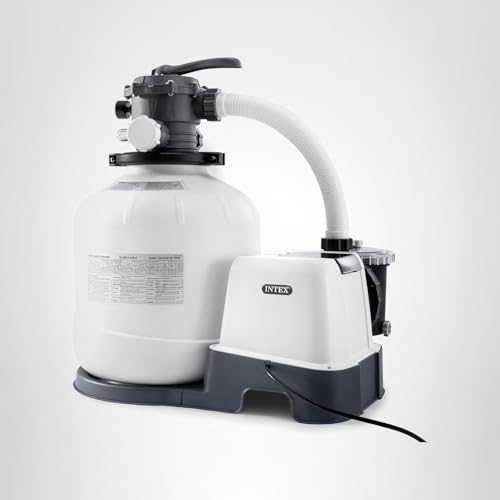 INTEX 2,650 GPH Krystal Clear Sand Filter Pump and Saltwater Pool Chlorine System for Above Ground Pools, Pool Cleaner System with Automatic Timer