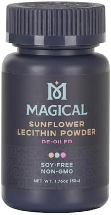 MAGICAL BUTTER Sunflower Lecithin Powder - Butter & Oil Kitchen Essentials Powder for Bakery Products - Powder Aids Fat Breakdown for Maintaining Stability & Texture - Soy-Free & Non-GMO - 1.76 oz