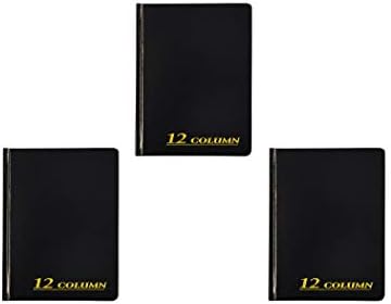 Adams Account Book, 12 Column, 7 x 9-1/4 Inches, 80 Pages (ARB8012M),Black- 3PACK