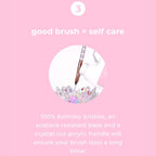Kiara Sky Pink Crystal Acrylic Nail Brush - Professional Nail Cleaner Tool - Nail Kolinsky Brush for Women - 100% Kolinksy Hand Crafted Nail Tools - Long Lasting Nail Cleaning Brush, (18)