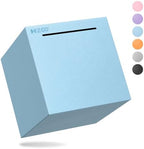 hizgo Adults Blue Piggy Bank, Stainless Steel Piggy Bank for Adults/Kids Must Break to Open, Unopenable Money Saving Box(4.72-inch, Blue)