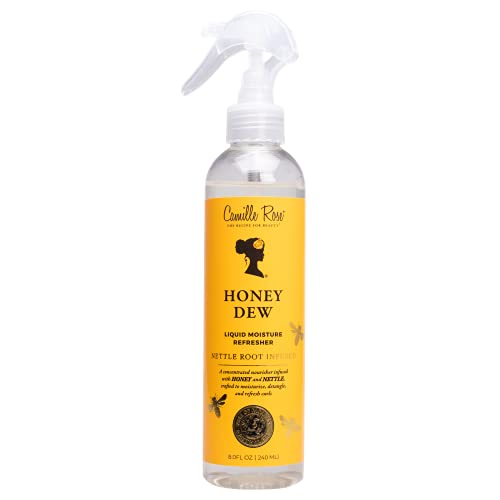 Camille Rose Honey Dew Liquid Moisture Hair Refresher, with Honey and Nettle Root, for a Daily Curl Refresh and Soft, Silky Hair, 8 fl oz