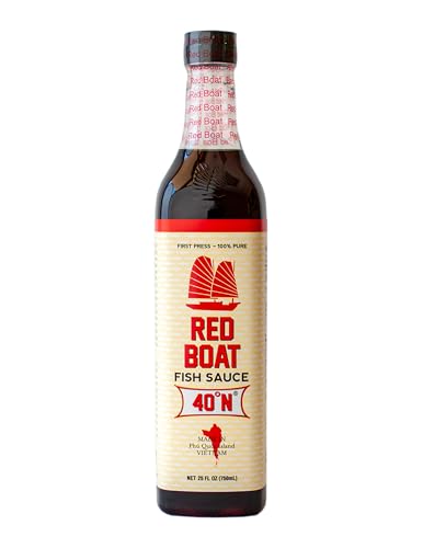 Red Boat Fish Sauce | Premium 40°N fish sauce sustainably made with just two ingredients in Vietnam | Keto, Paleo, & Whole 30 friendly | Gluten and sugar free with no preservatives | 25fl oz. plastic PET bottle