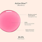 Manucurist Active Glow™ Blueberry All-in-One Perfecter Nail Polish & Care - No Lamp - Vegan & Made in France Ultra-Glowy Rose Mirror-Like Shine - Nail Concealer & Care - Plant-Based Ingredients
