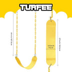 TURFEE Swing for Outdoor Swing Set - Pack of 1 Seat Replacement Kit with Heavy Duty Chains - Backyard Swingset Playground Accessories for Kids (Yellow)