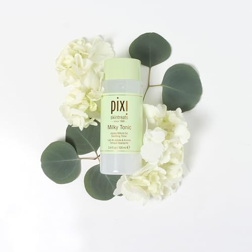 Pixi Milky Tonic, Calming & Hydrating Pads Containing Jojoba Milk, Infused with Oat Extract to Soothe, Alcohol-Free Daily Nourishing Toner, 3.4 fl oz/ 100 mL