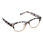 Peepers by PeeperSpecs Women's Layover Square Blue Light Blocking Reading Glasses, Gray Tortoise/Pink, 49 + 1.25