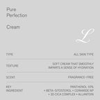 Pure Perfection Cream, Vegan Korean Facial Moisturizer, Rich Moisturizing Cream with 10% Panthenol, for Dry and Irritated Skin (50ml / 1.69 fl. oz.)