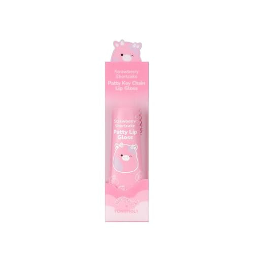 TONYMOLY x Squishmallow Easter Basket Stuffer Patty Keychain Strawberry Shortcake Lip Gloss - Sheer Pigmented Glossy Lip Stain, Hydrating Nourishing High Shine, Non-Sticky, Tinted Pink, 11ml